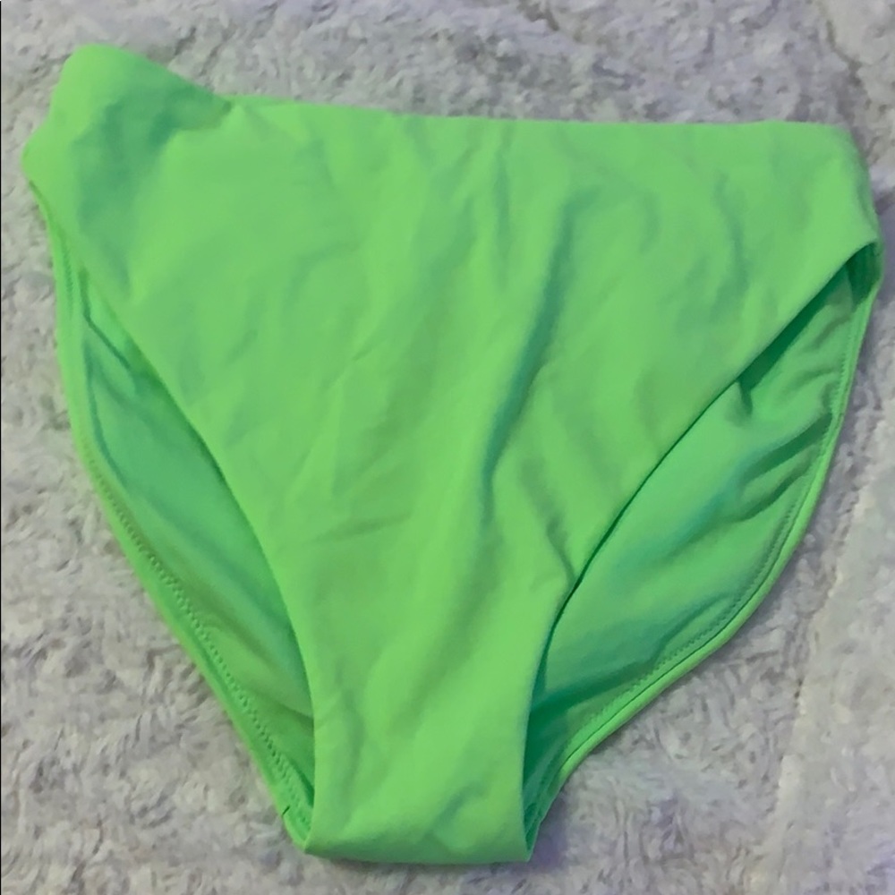 Neon green high waisted bikini bottoms